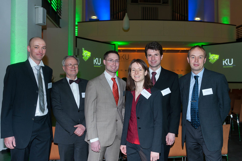 Fraunhofer SCAI’s awarded team: Stefan Rank, Prof. Dr. Ulrich Trottenberg (Director Fraunhofer SCAI), Johannes Zühlke, Lydia Franck, Dr. Onno Garms, Dr. Ralf Heckmann (Head of Department Optimization)